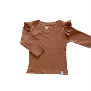Longsleeve - RUFFLE Perzik rib