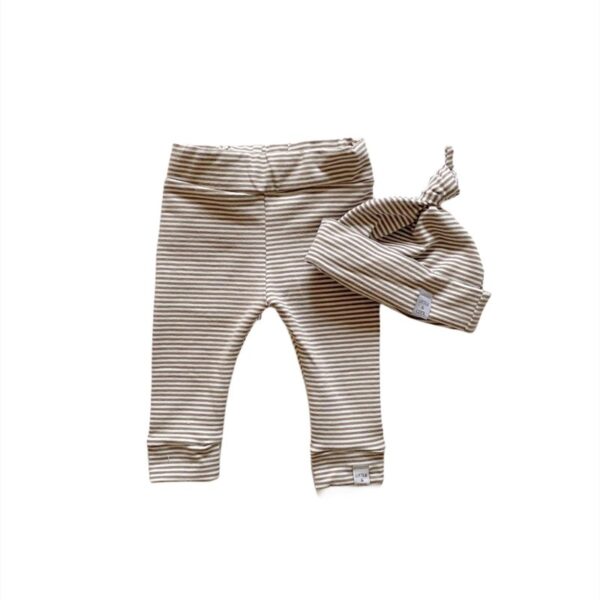 Newborn set - Streep dark beige