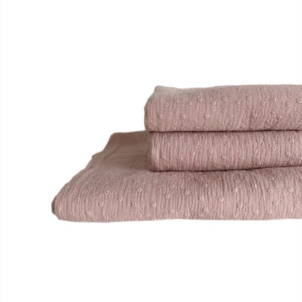 Swaddle geborduurde mini bloemen old pink 3 maten