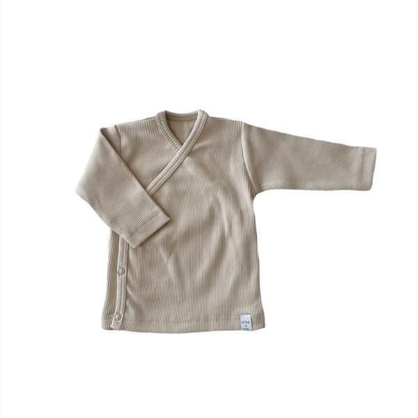 Longsleeve - Overslag Rib Beige