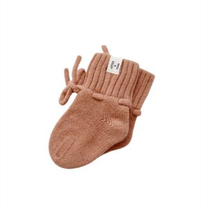 Litte and cool Merino wol Babysokjes Peach