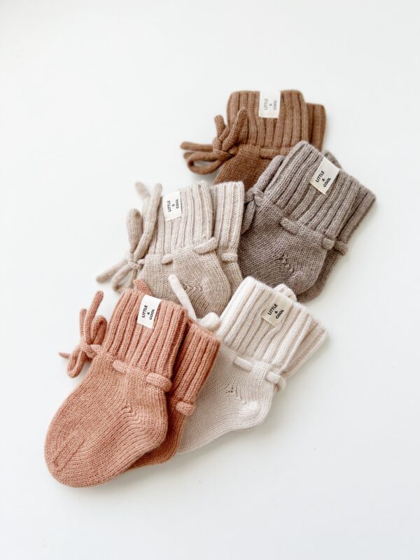 Litte and cool Merino wol Babysokjes Sand - Afbeelding 2