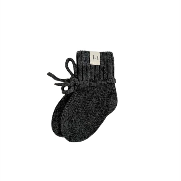 Little and Cool merino wol Babysokjes dark grey
