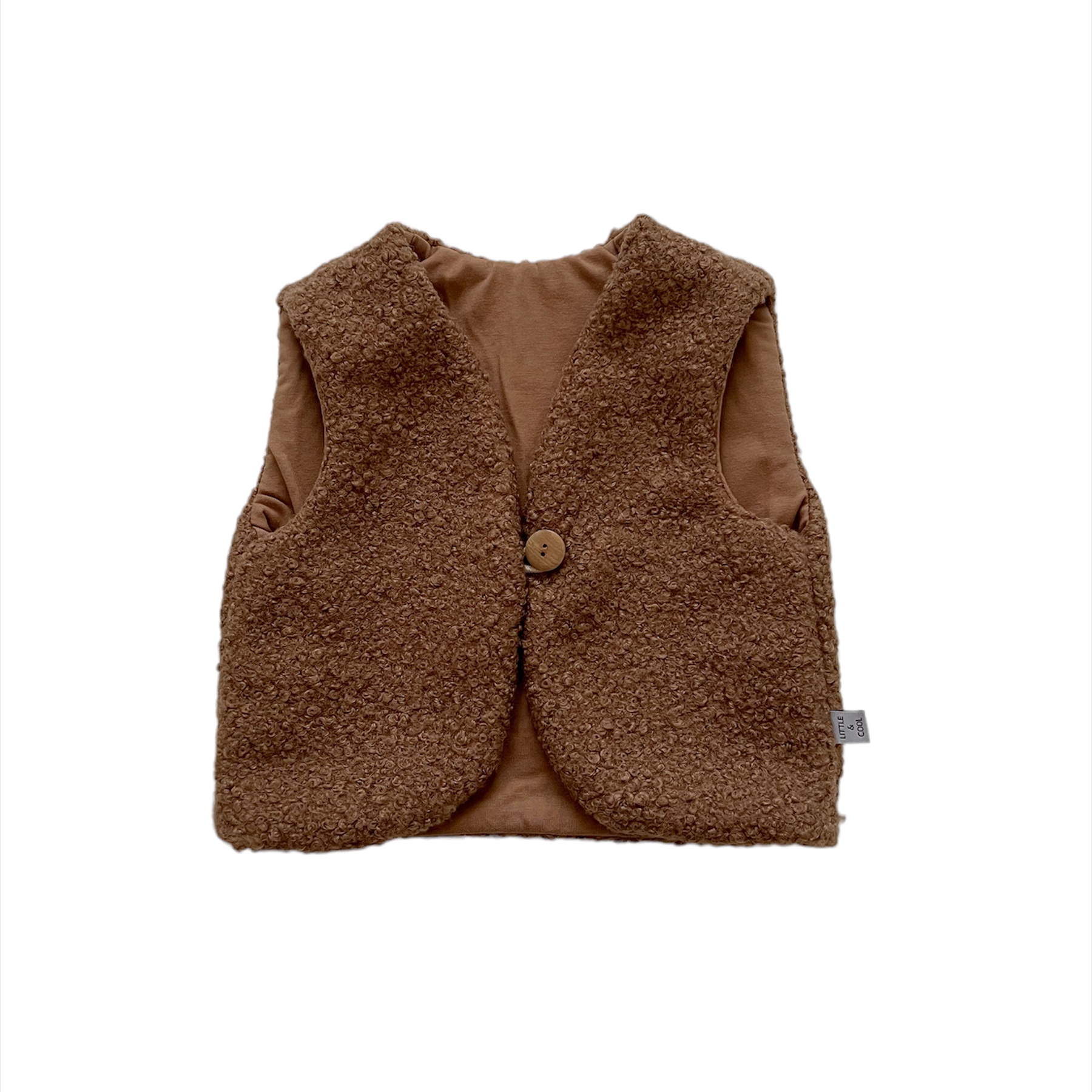 Ontbering blaas gat Magazijn Teddy gilet Boucle Cacao - Little and Cool