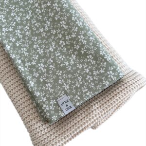 Laken gewassen katoen Wieg- / ledikant -  Petit Flowers Sage