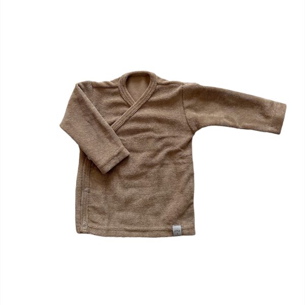 Longsleeve - Overslag badstof taupe