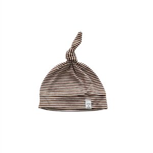 Newborn Mutsje los - Smal streep Dark brown