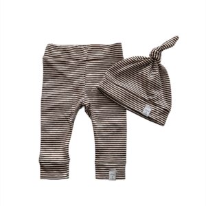 Newborn set -  Smal streep Dark brown