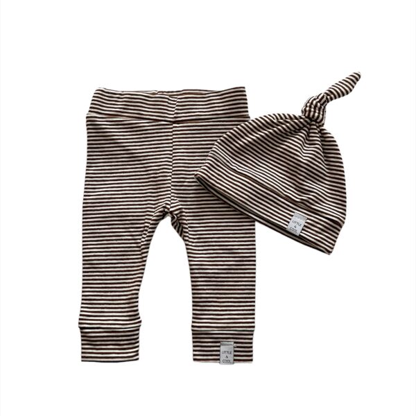 Newborn set -  Smal streep Dark brown