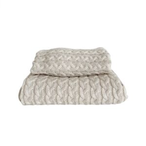 Wieg-/ledikantdeken Gebreid Ecru Cable blanket