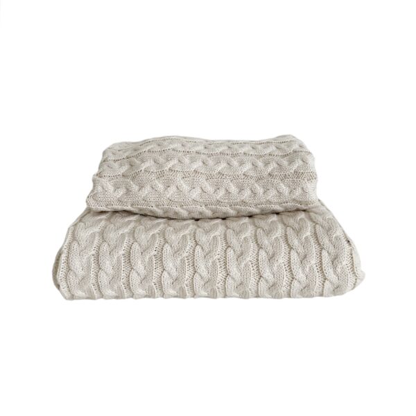 Wieg-/ledikantdeken Gebreid Ecru Cable blanket