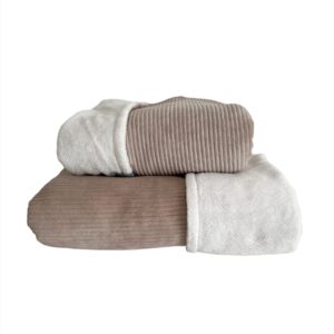 Wieg-/ledikantdeken Bamboe - Rib dark beige