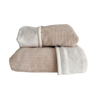 Wieg-/ledikantdeken Bamboe - Rib beige