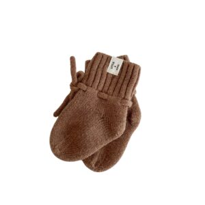 Litte and cool Merino wol Babysokjes Walnut