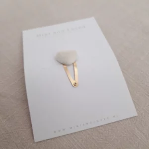 Heart clip Off-white klein (1 stuk)