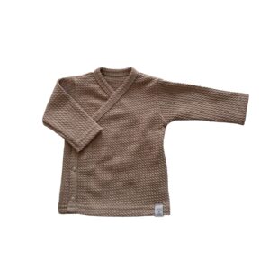 Longsleeve - overslag mini kabel dark beige