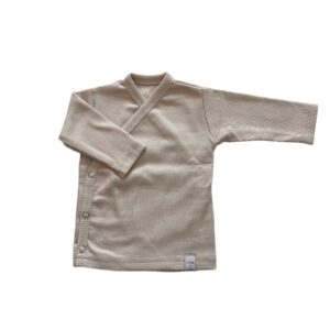 Longsleeve - overslag rib beige