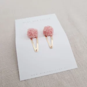 Pompom Peach Pink klein (2 stuks)