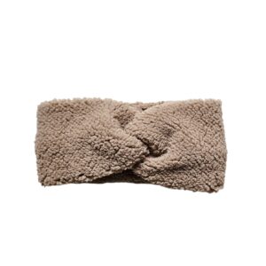 Hoofdband teddy twist Dark beige