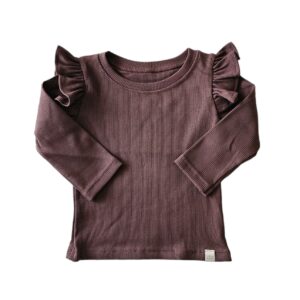 Longsleeve - RUFFLE rib Dark mauve