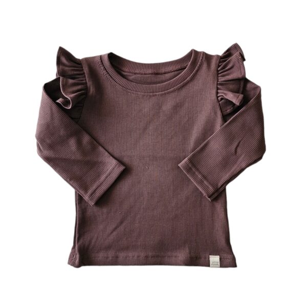 Longsleeve - RUFFLE rib Dark mauve