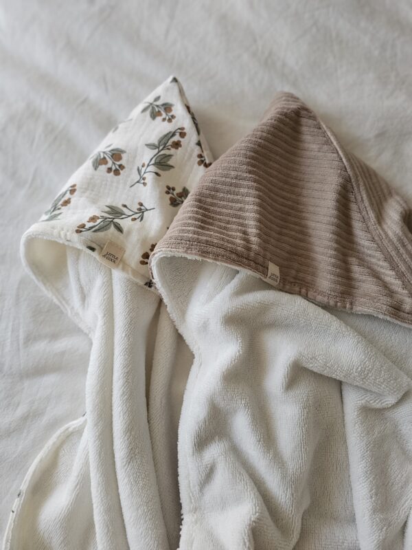 Badcape/Wikkeldoek Rib Taupe bamboe - Afbeelding 2