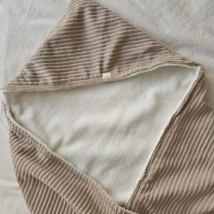 Badcape/Wikkeldoek Rib Taupe bamboe