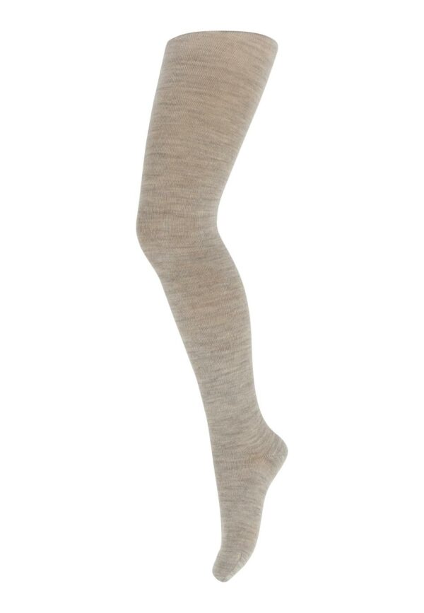 Wool/cotton tights - Beige Melange