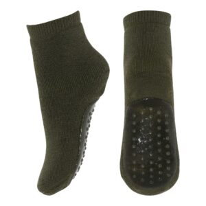 Wool socks - anti-slip - Ivy Green