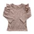 Longsleeve - RUFFLE rib nude roze - 86/92
