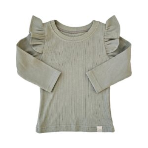 Longsleeve - RUFFLE Dusty Green rib