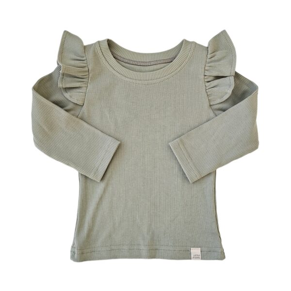 Longsleeve - RUFFLE Dusty Green rib