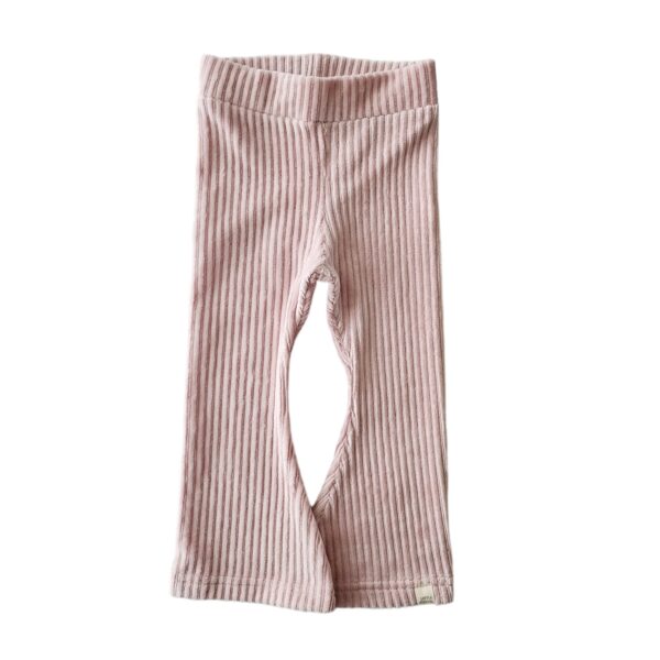 Flared - Rib velours soft pink nude roze