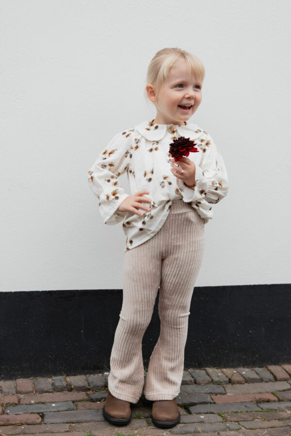 blouse Flowers  brown - Afbeelding 2