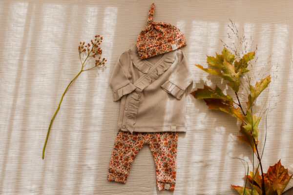 Longsleeve - overslag ruffle rib sand - Afbeelding 2