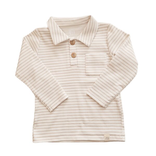 Polo - Rib streep sand