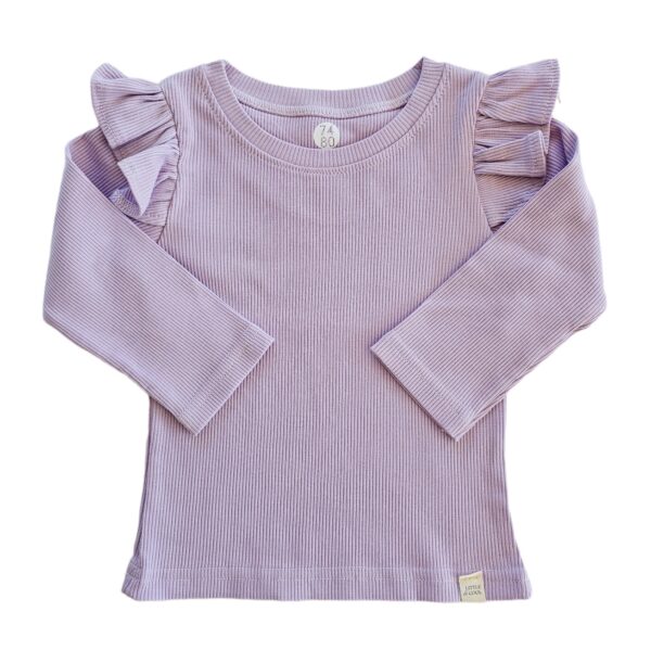 Longsleeve - RUFFLE rib  Lila