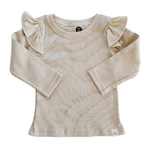 Longsleeve - RUFFLE rib Naturel