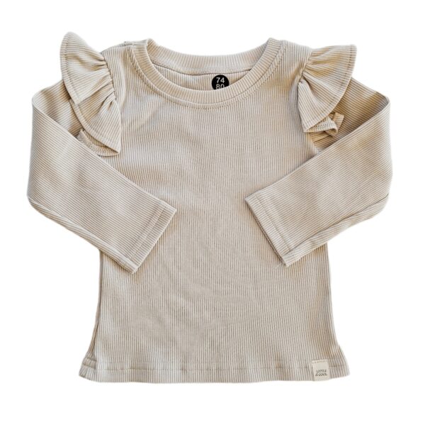 Longsleeve - RUFFLE rib Naturel