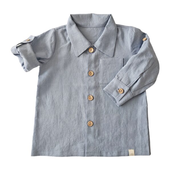 Blouse Mees linnen blauw