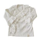 Longsleeve - overslag ruffle rib ecru - Newborn