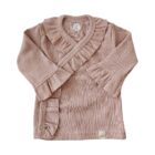 Longsleeve - overslag ruffle nude roze - Newborn