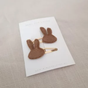 Bunny clip Brown middel (2 stuks)