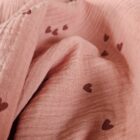 Swaddle - hartjes klei roze - M 65x65 cm