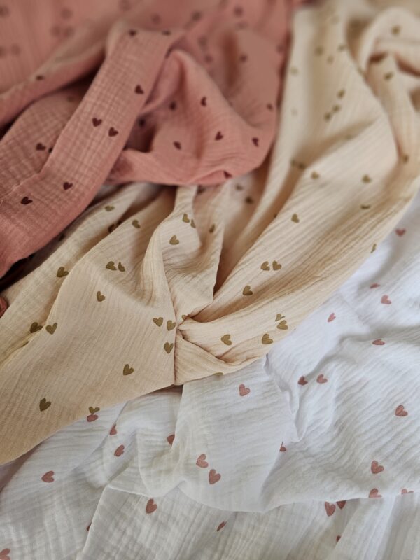 Swaddle - hartjes ecru - Afbeelding 2