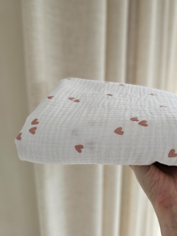 Swaddle - hartjes ecru