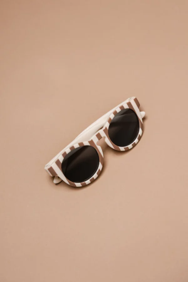 Zonnebril | Retro | Taupe stripe - Afbeelding 3