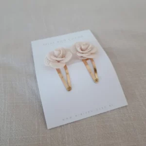 Rose beige clip middel (2 stuks)