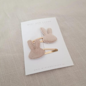 Bunny clip Beige middel (2 stuks)