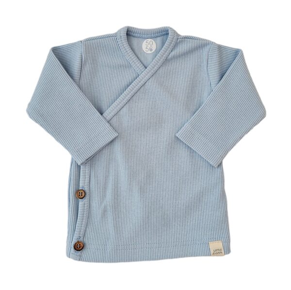 Longsleeve - overslag rib baby blue